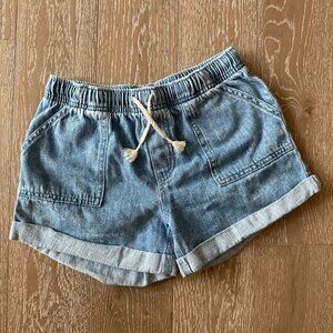 Girl's Cat & Jack Medium Wash High Rise Utility Denim Shorts size L 10-12